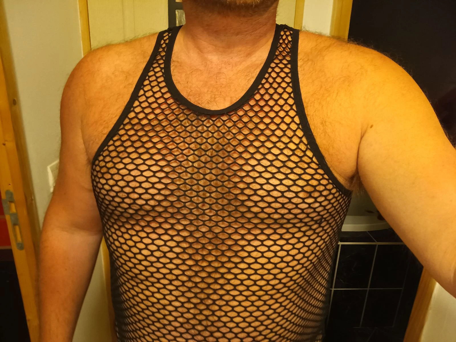Heren zwart mesh gebreide tanktop – photo 2